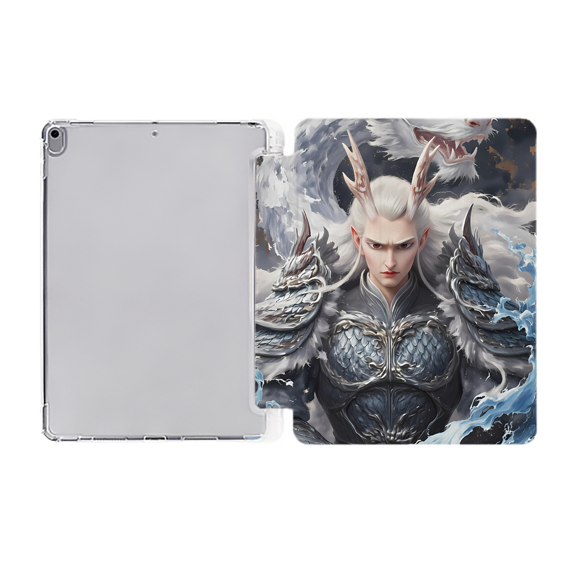 （画像用） Ne Zha 2 ナタ 魔童の大暴れ IPad ケース ペン収納付き 三つ折りスタンド PUレザー×シリコン 対応機種9.5/10.5/10.9インチ